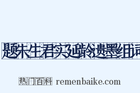 题朱生君实延龄遗墨组词是什么意思的图片